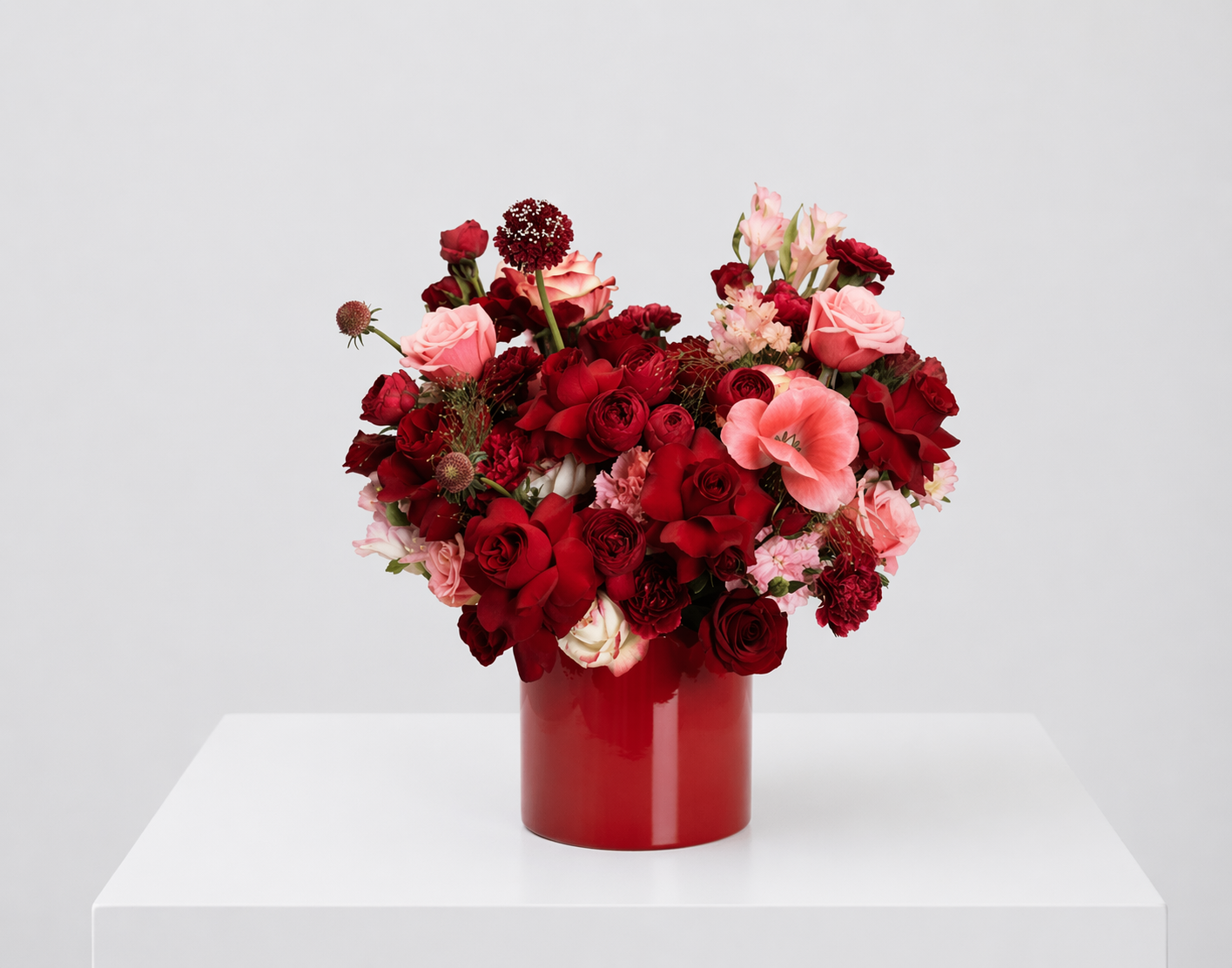 Crimson Affair — Red Rose Vase Arrangement