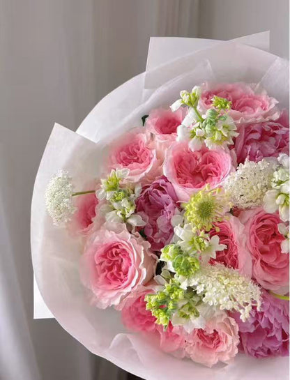 Champagne Rose — Blush Ivory Rose Bouquet