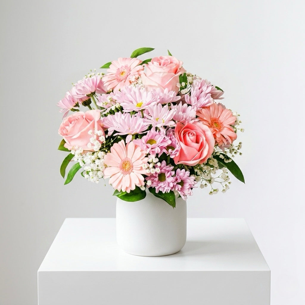 Garden Morning — Pink Mixed Flower Vase