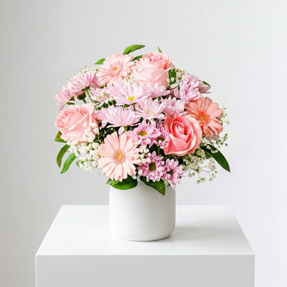 Garden Morning — Pink Mixed Flower Vase