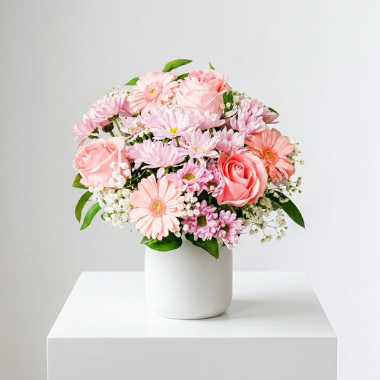 Garden Morning — Pink Mixed Flower Vase