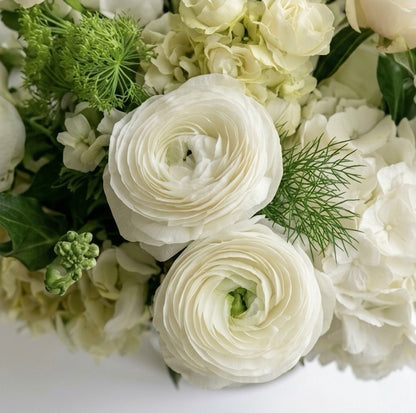 Ivory Grace — White Rose & Hydrangea Vase