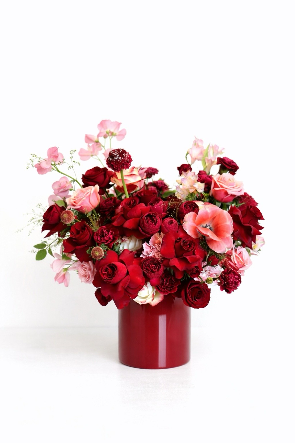 Crimson Affair — Red Rose Vase Arrangement