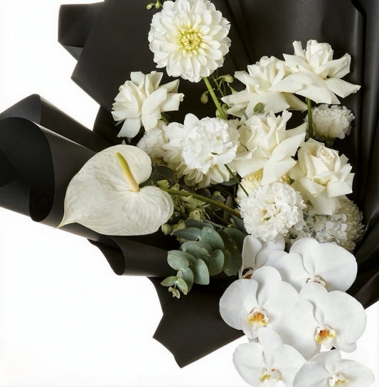 Quiet Dark — White Flower Bouquet