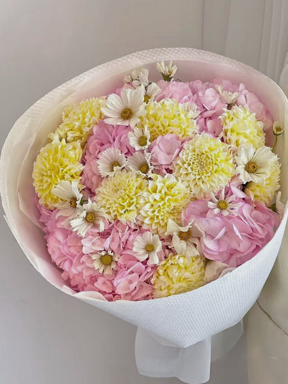 Sunlit Joy — Yellow & Pink Flower Bouquet