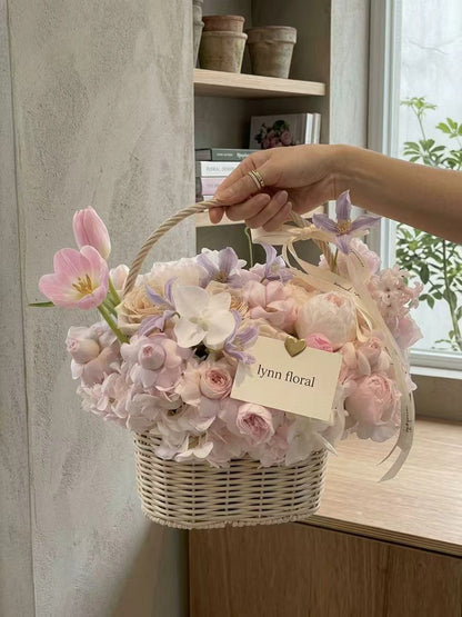 Garden Reverie — Pink Orchid Basket