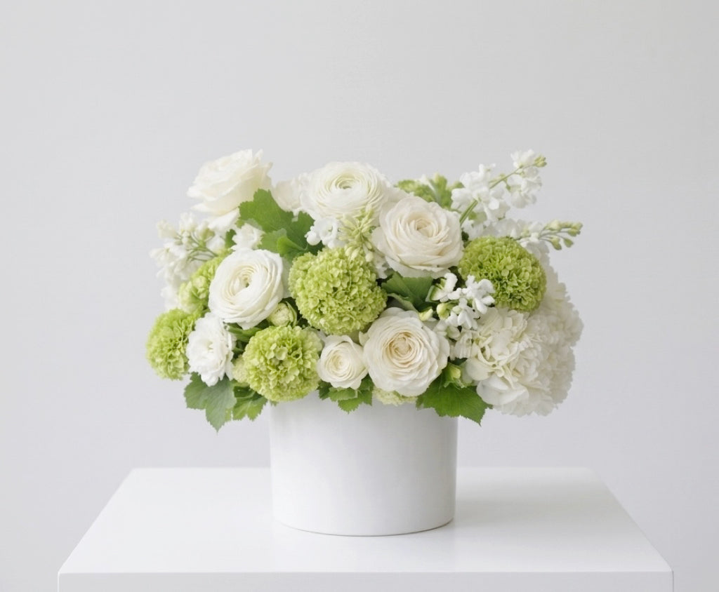 Garden Secret — White & Green Flower Vase