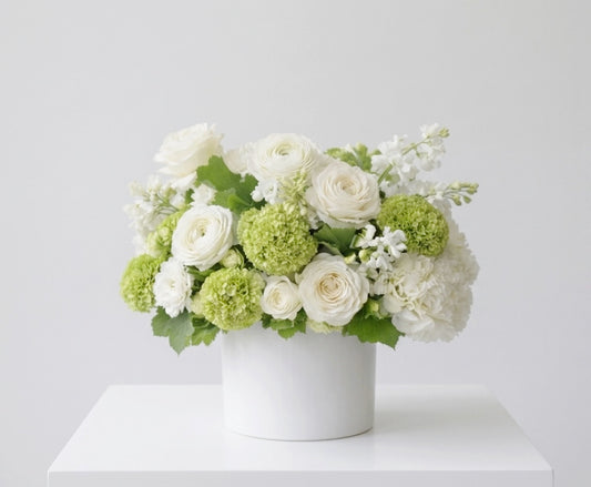 Garden Secret — White & Green Flower Vase
